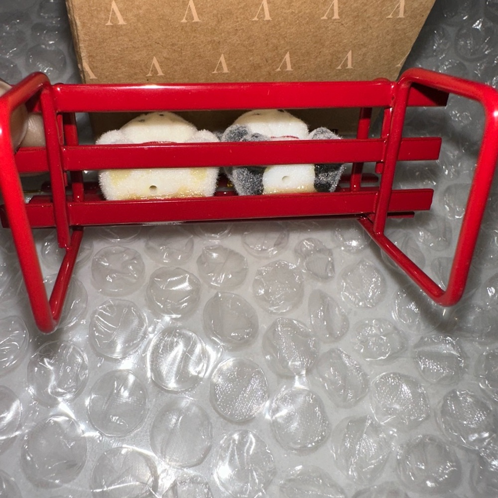Avon Teddy Bear Collection Ornaments on bench with Red Bows - Picture 14 of 16